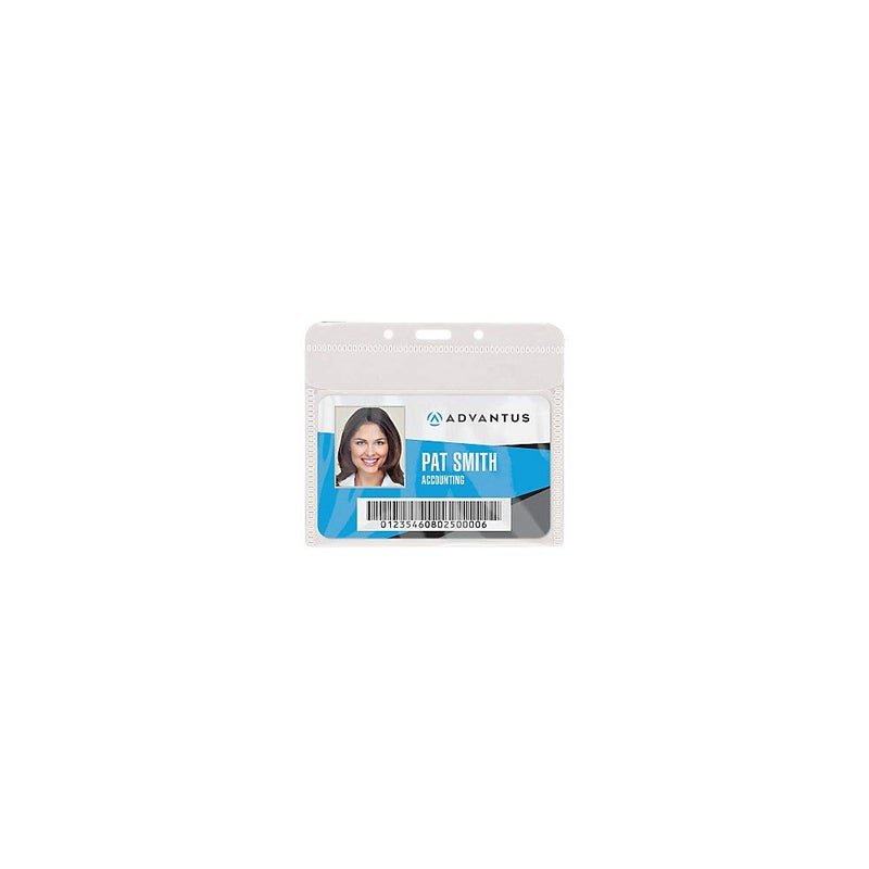 Advantus 75603 PVC-Free Badge Holders, Horizontal, 4-Inch x 3-Inch, Clear, 50/Pack - Image 3